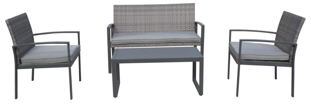 RX-303-Steel 4 pcs wicker sofa set(Pos17)